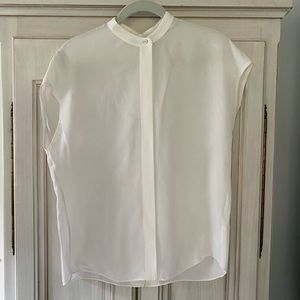 White Silk Vince Blouse, XS